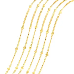 1 METER PKG. THIN CHAIN ANTI-TARNISH GOLD PLATED JEWELRY MAKING LOOSE CHAIN.