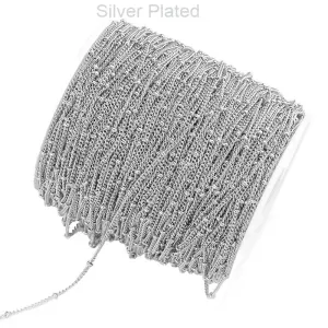 1 Meter Pkg. thin chain anti-tarnish silver plated jewelry making loose chain.