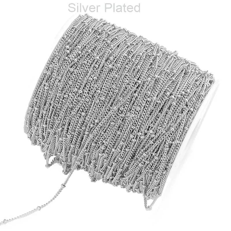 1 Meter Pkg. thin chain anti-tarnish silver plated jewelry making loose chain.