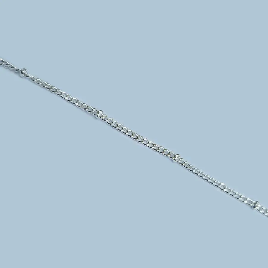 1 Meter Pkg. thin chain anti-tarnish silver plated jewelry making loose chain.