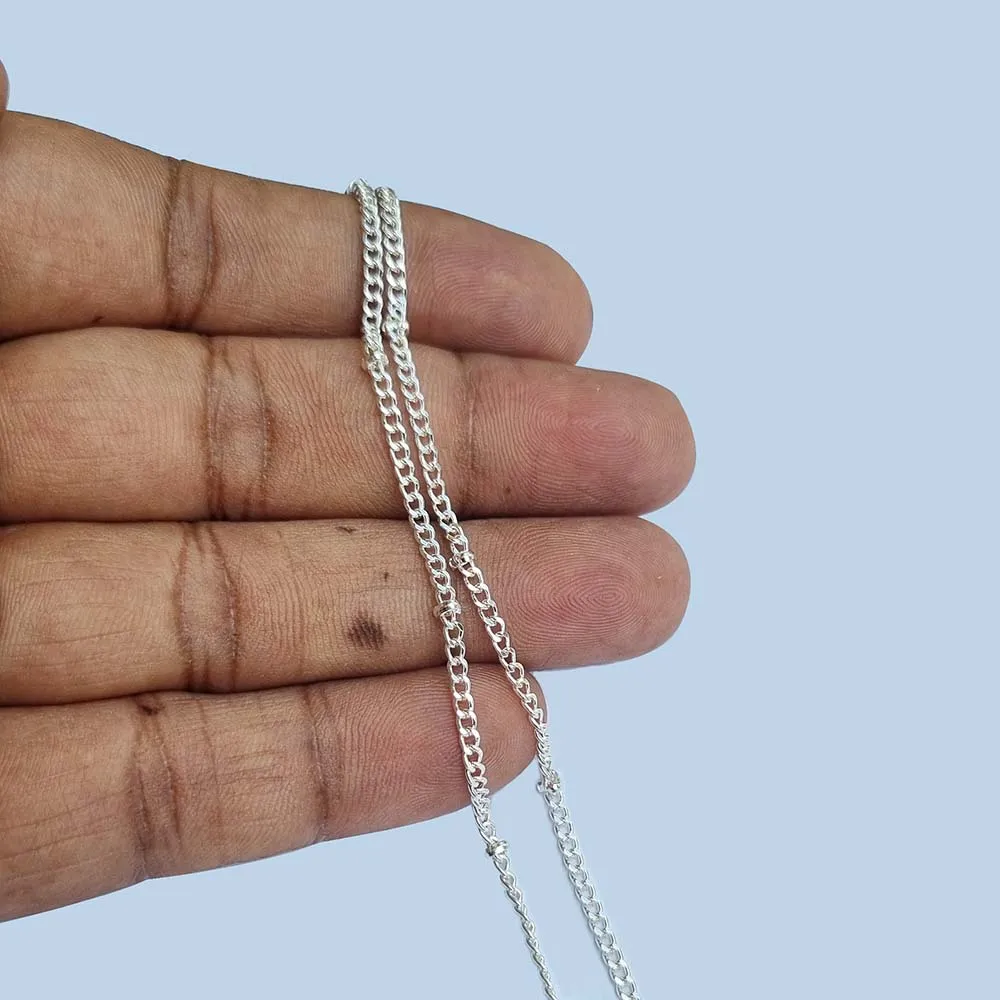 1 Meter Pkg. thin chain anti-tarnish silver plated jewelry making loose chain.