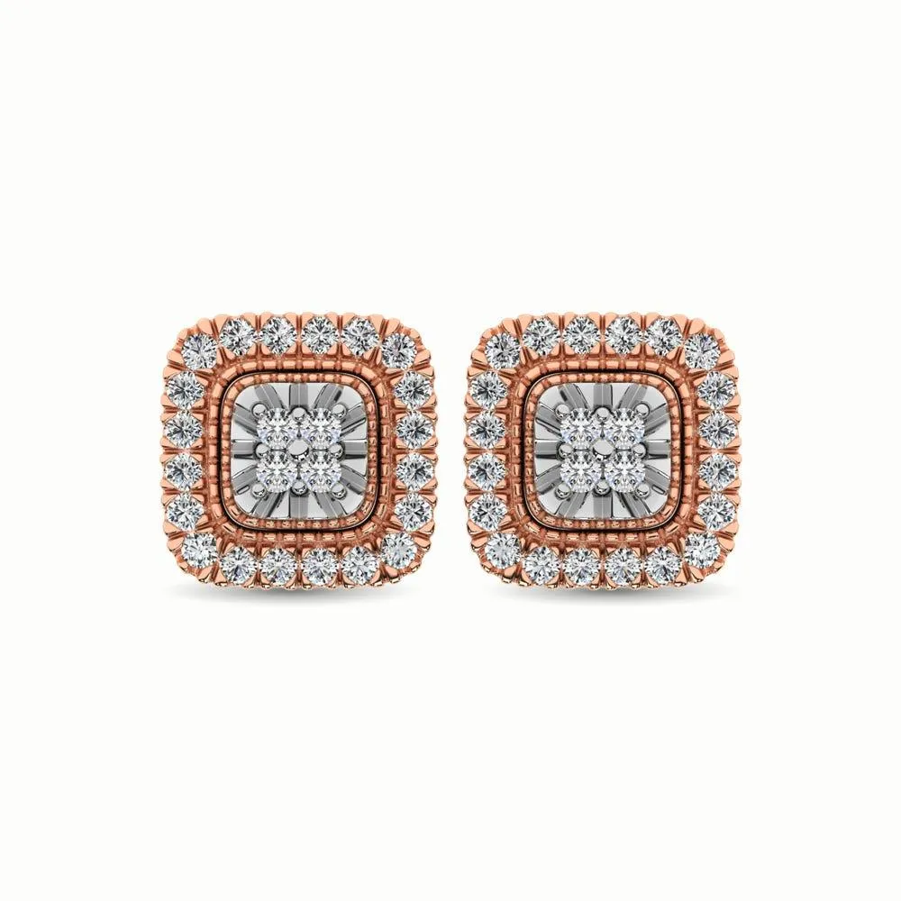 10K Rose Gold 1/3 Ct.Tw. Diamond Stud Earrings