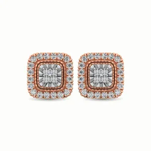 10K Rose Gold 1/3 Ct.Tw. Diamond Stud Earrings