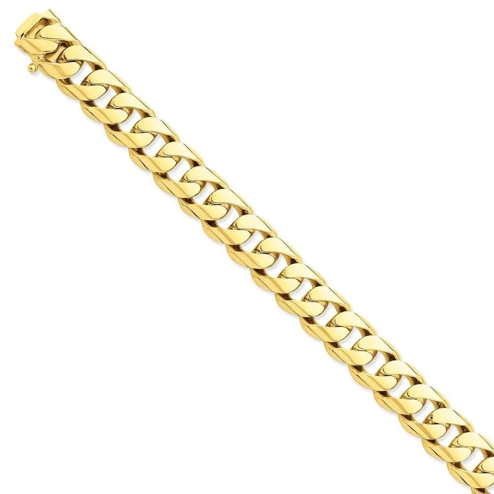 14k Yellow Gold 13.00m Rounded Fancy Curb Chain