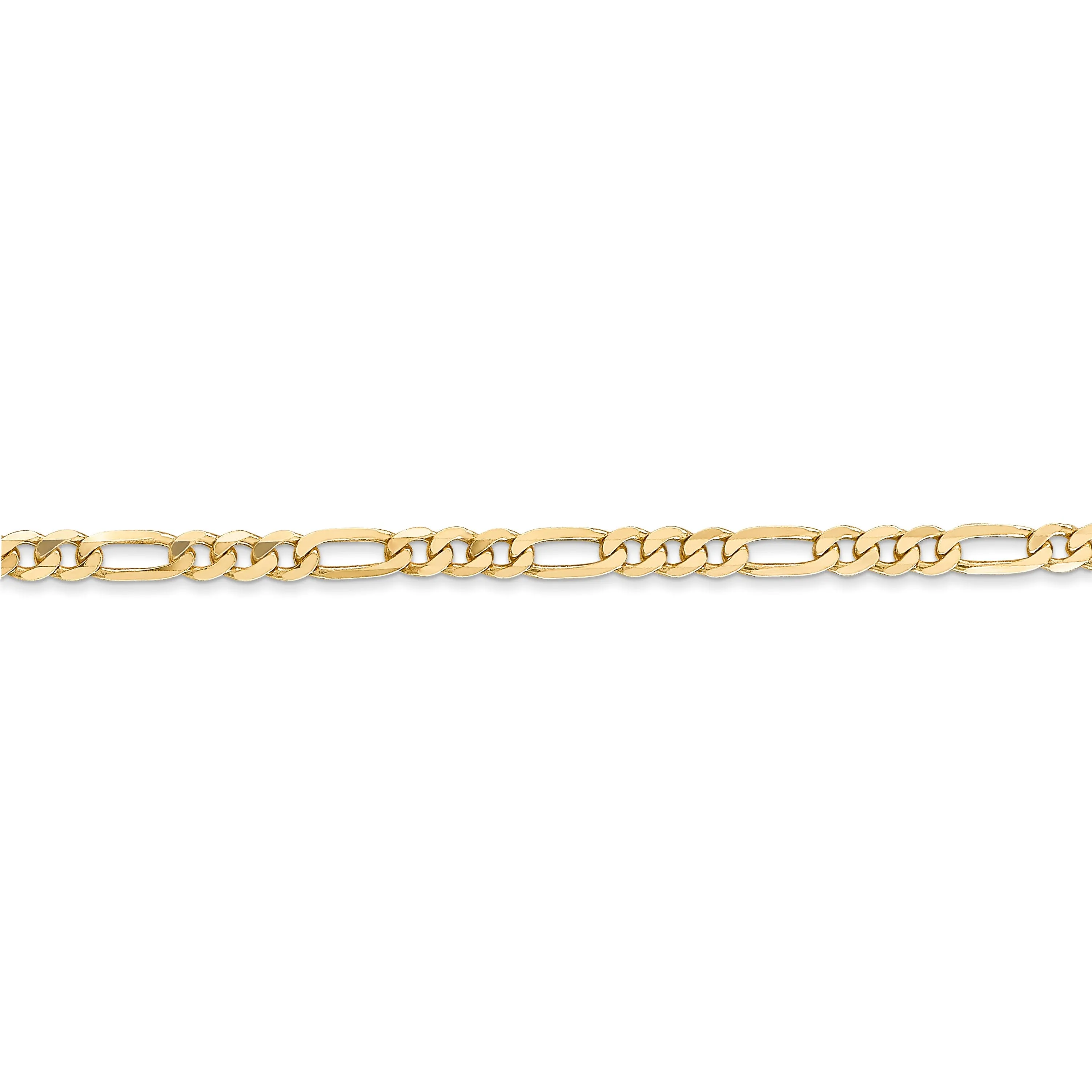 14k Yellow Gold 7.00-mm Flat Solid Figaro Chain