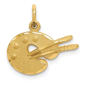 14k Yellow Gold Artist Palette Charm Pendant