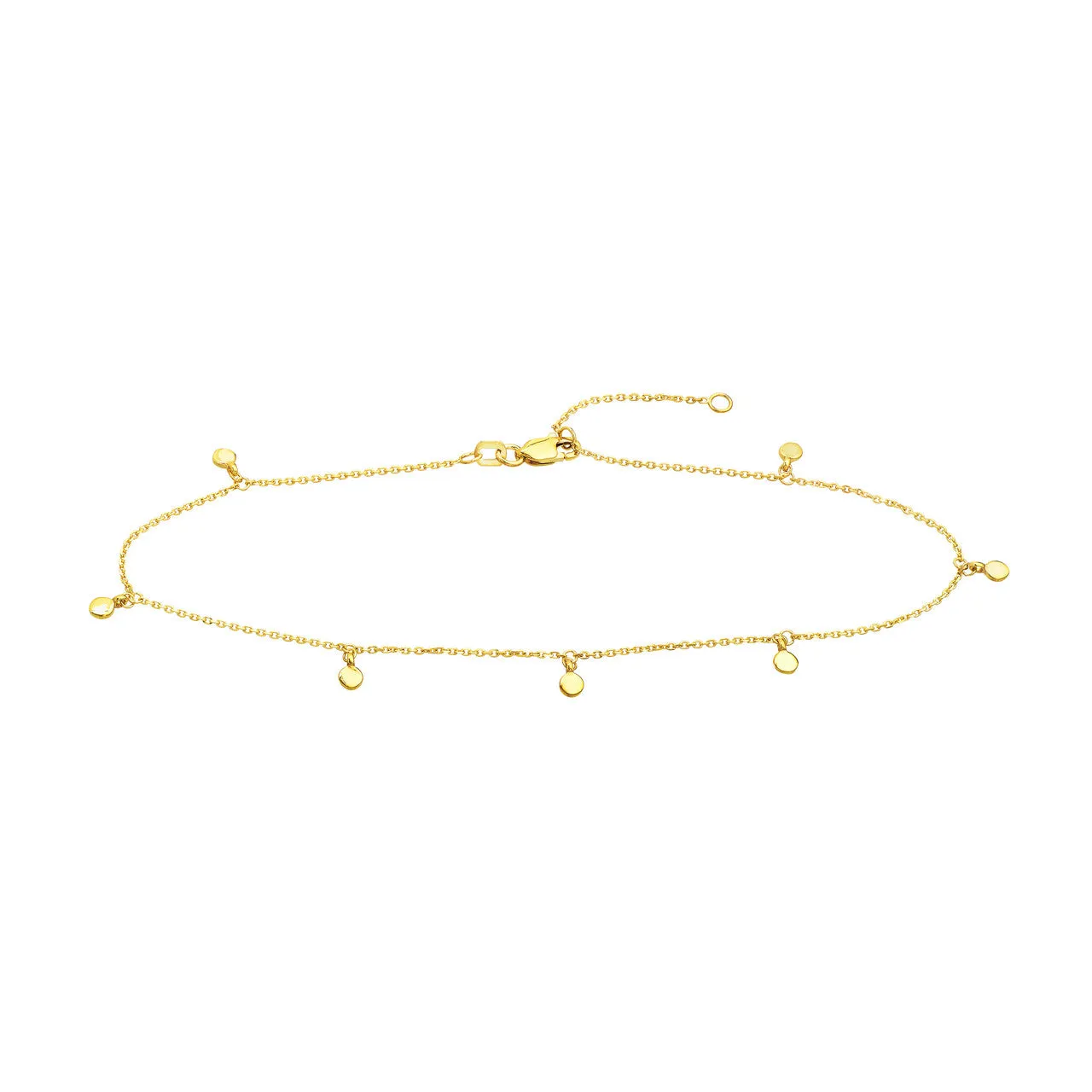 14K Yellow Gold Mini Disc Anklet