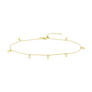 14K Yellow Gold Mini Disc Anklet