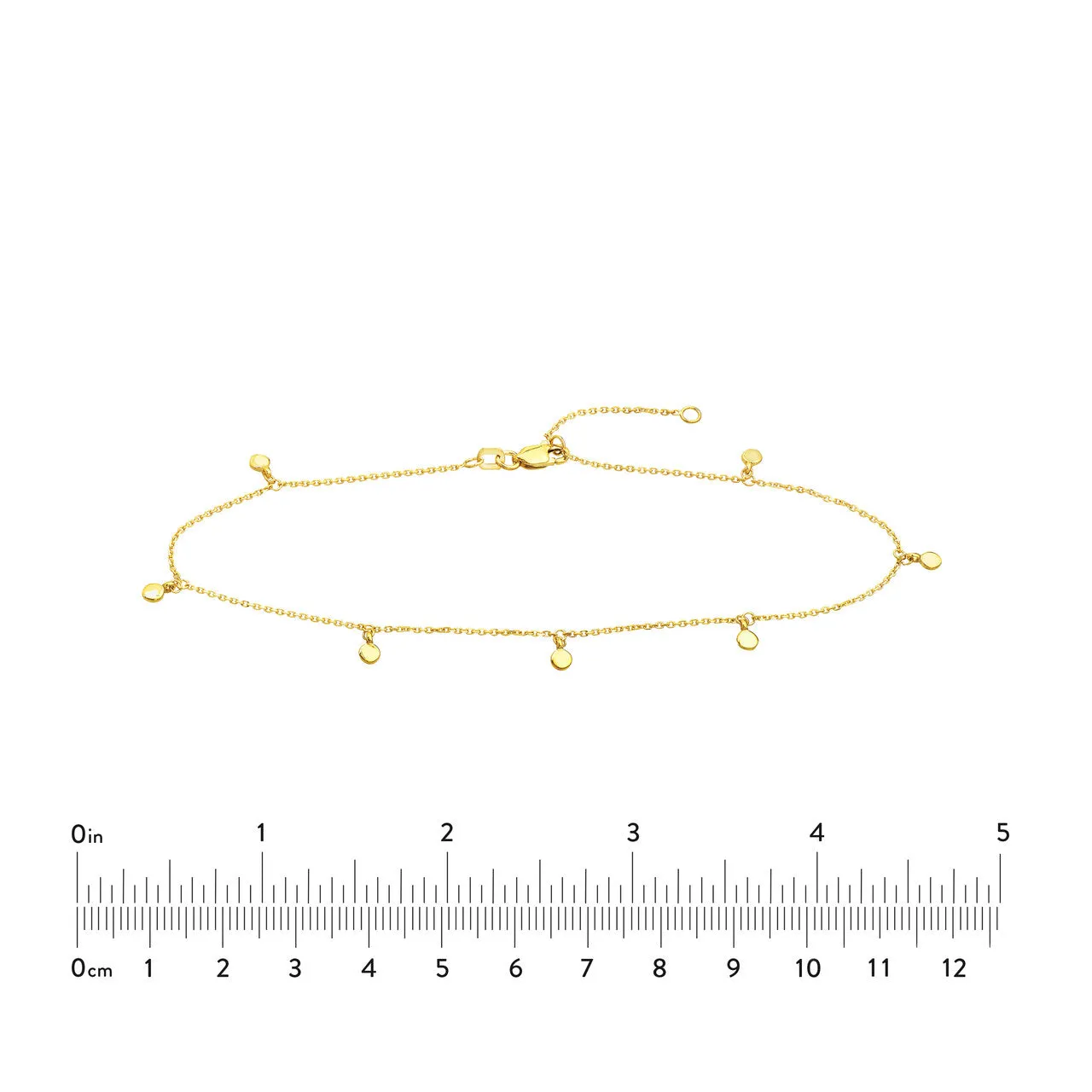 14K Yellow Gold Mini Disc Anklet