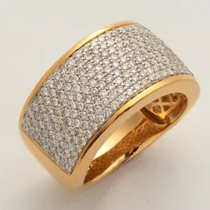 14KY 1.50CTW DIAMOND MENS PAVE BAND