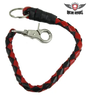 14" Red and Black Get Back Whip Key Chain