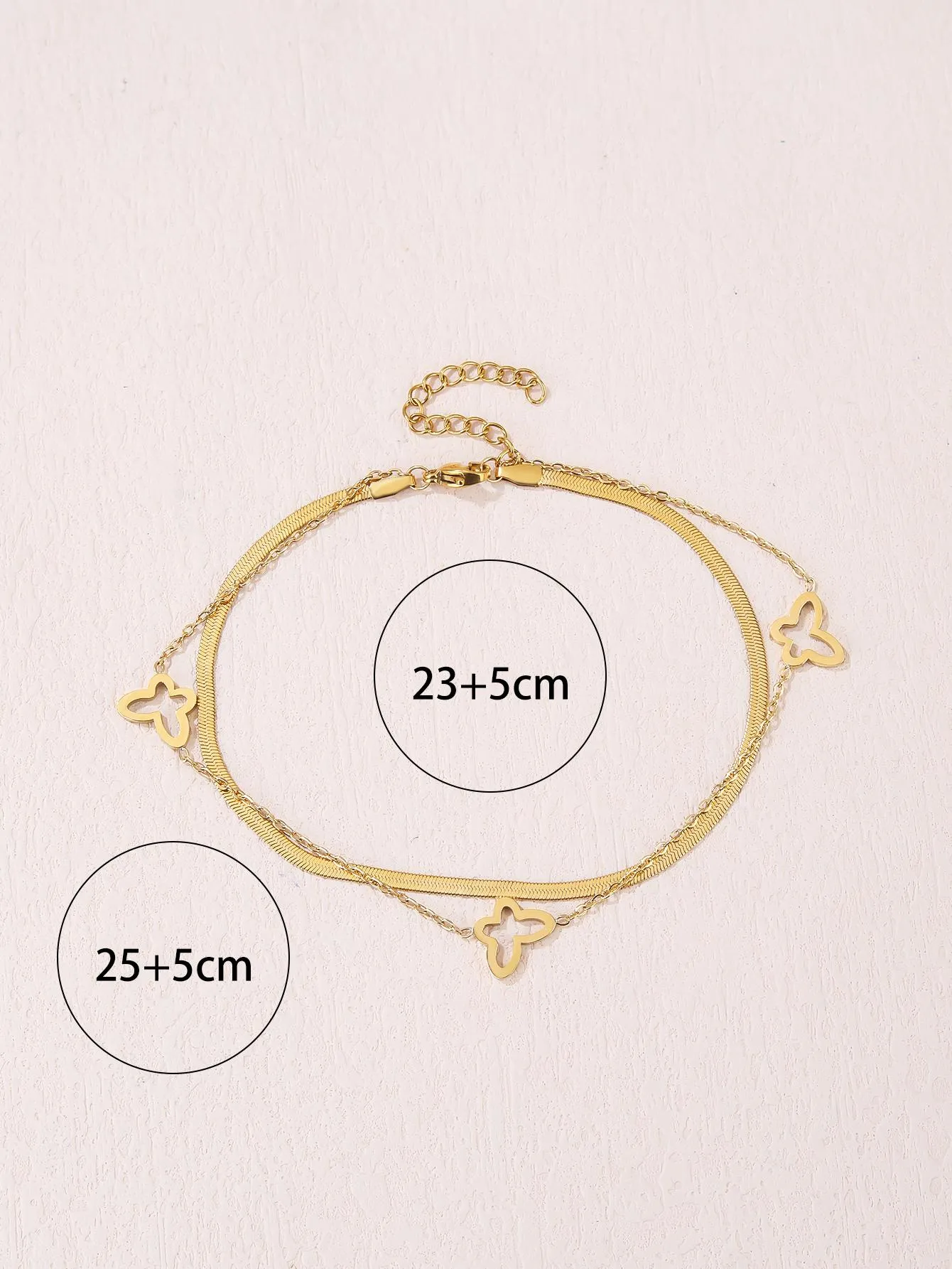 1pc Fashionable Stainless Steel Butterfly Decor Anklet For Women For Gift