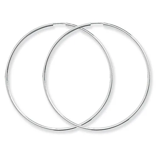 50 mm Silver Hoop Earrings