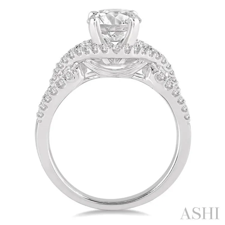 5/8 Ctw Diamond Semi-mount Engagement Ring in 14K White Gold