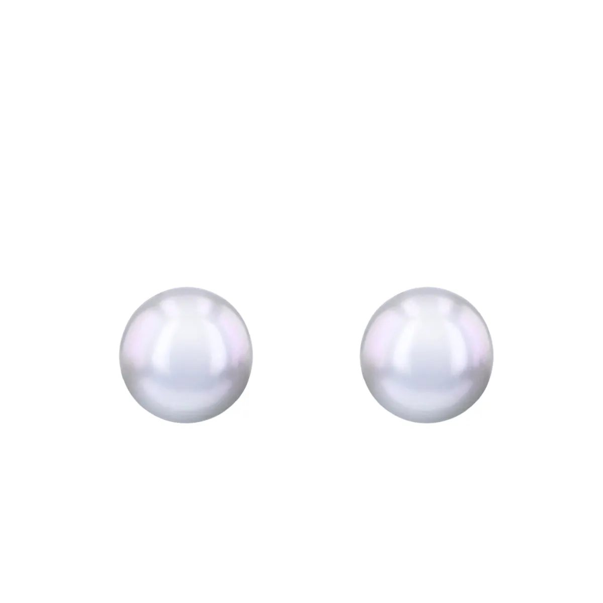 6-6.5mm Round Grey Cultured River Pearl Stud Earrings | 9K Yellow Gold