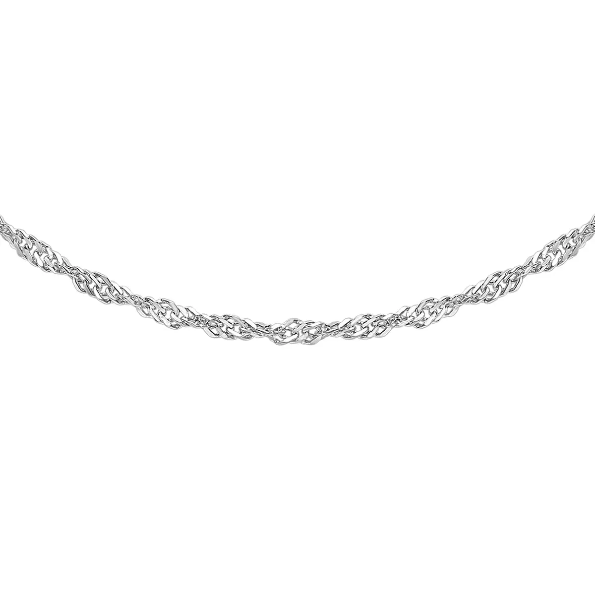 9K White Gold 45 Twist Curb Chain