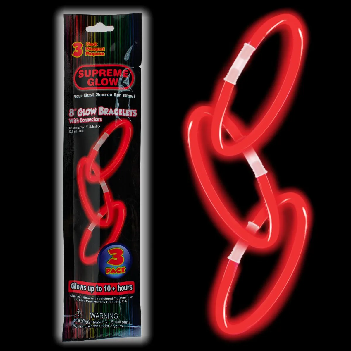 9" Glow Bracelets - Red