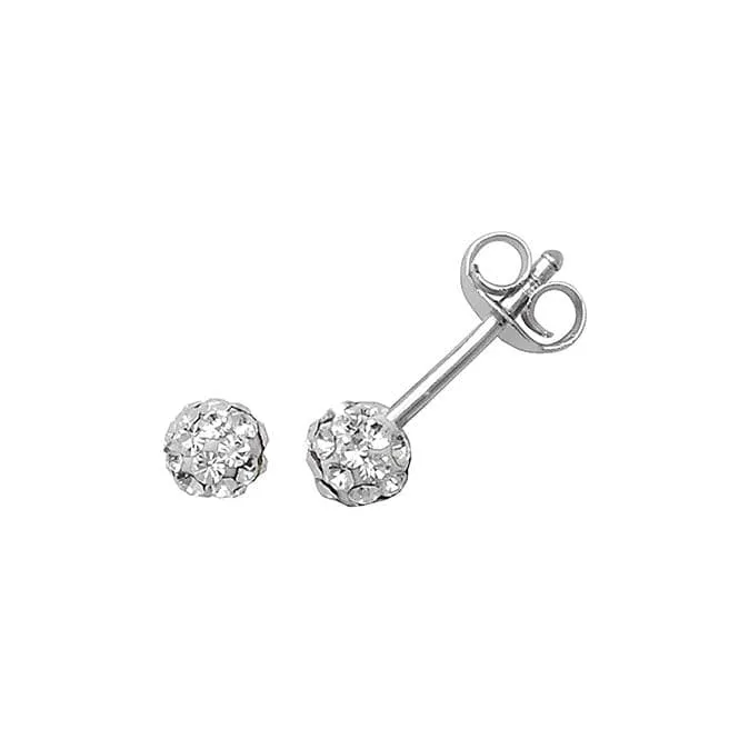 Acotis Silver Stud Earrings Crystal Ball Set G5808