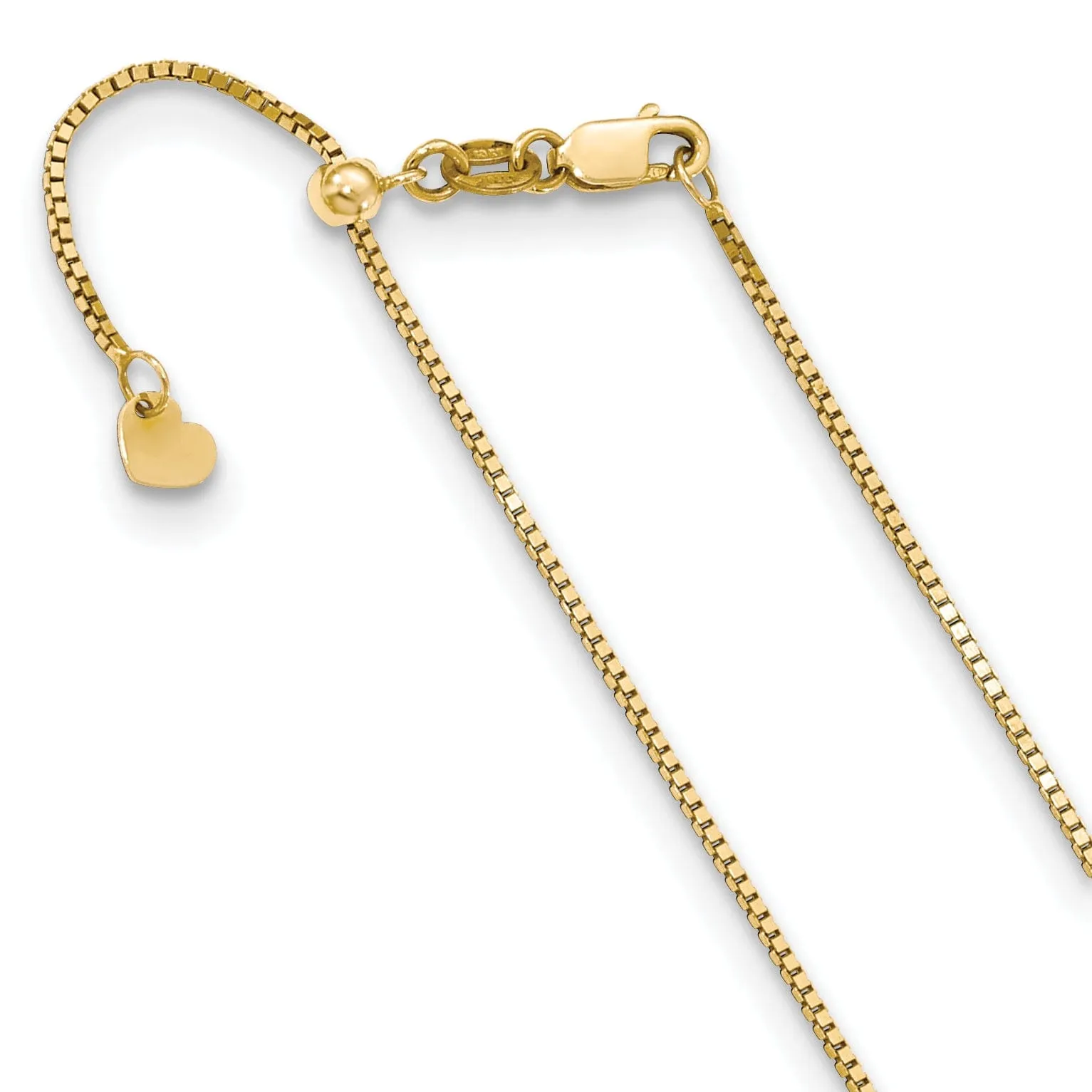 Adjustable 10K Yellow Gold Box Chain