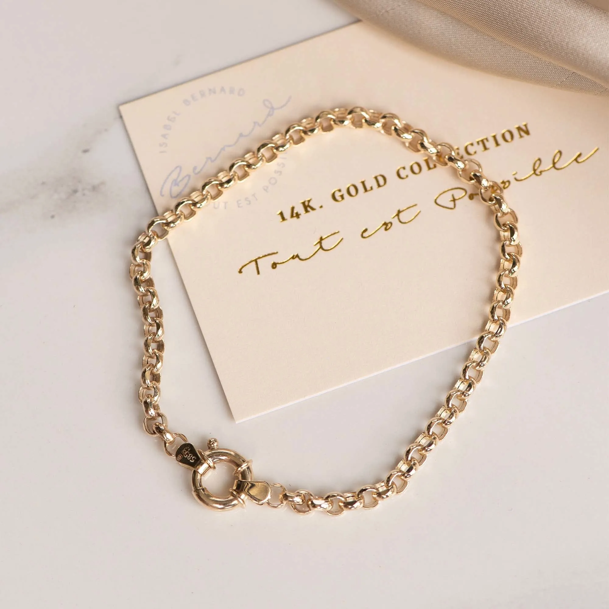 Aidee Pauline 14 karat gold bracelet with chains