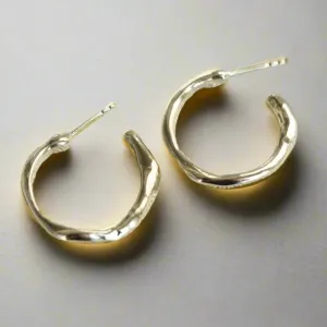 Alluvial Hoop Earrings In Solid 14k Recycled Gold