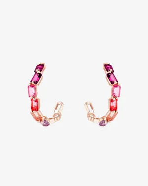 Ann Red Ombre Midi Hoops