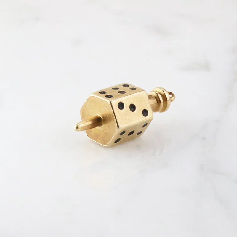 Antique Gold Dice Spinner Pendant