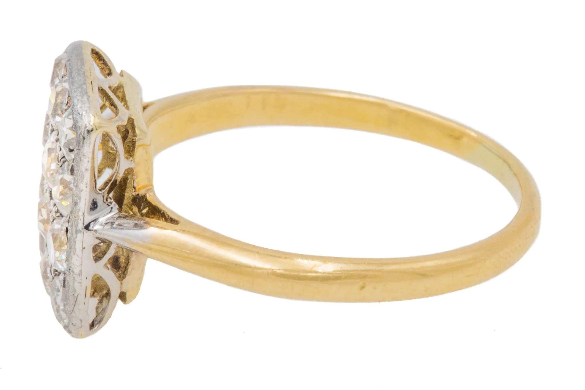 Art Deco 18ct Gold Diamond Panel Ring, 0.50ct