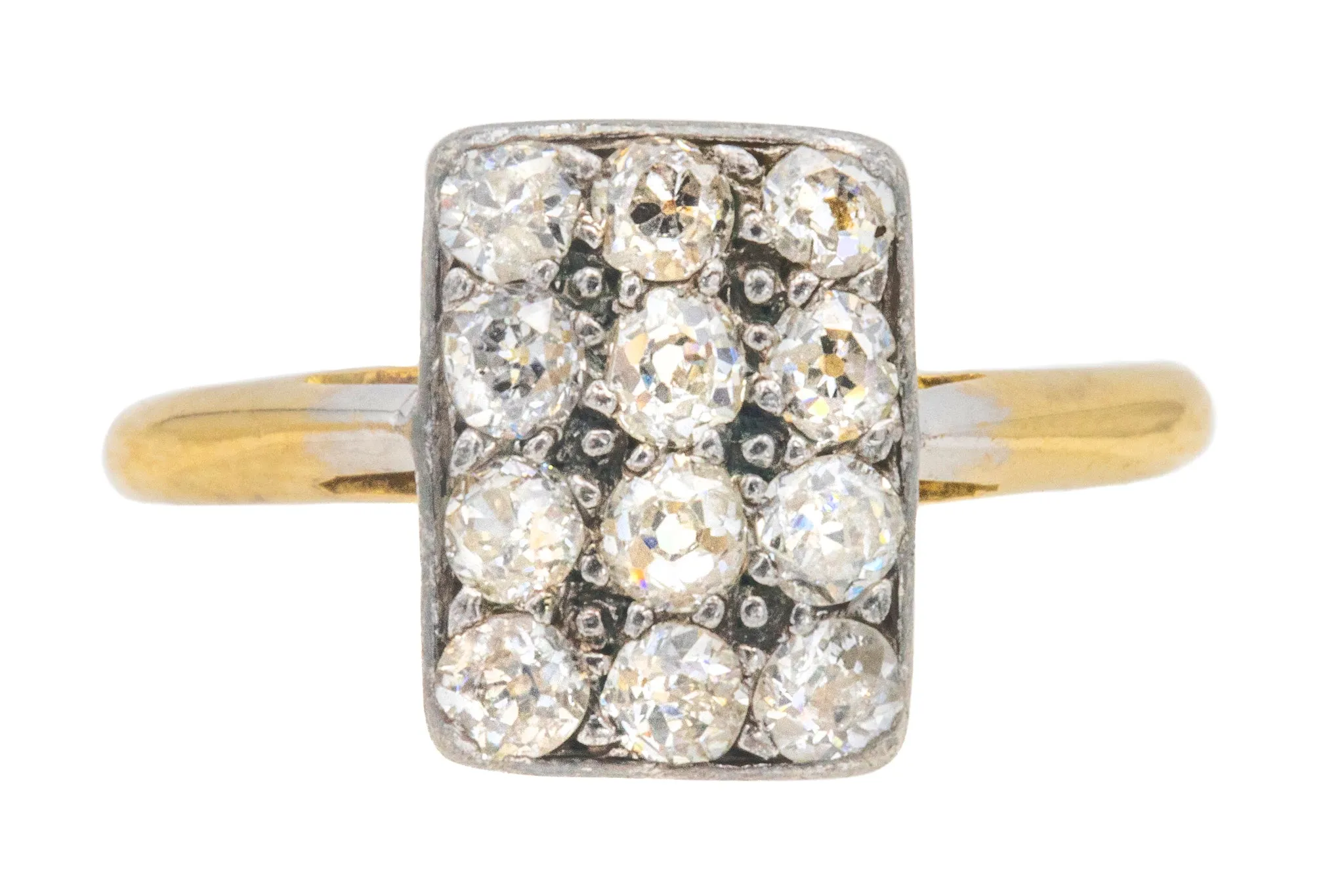 Art Deco 18ct Gold Diamond Panel Ring, 0.50ct