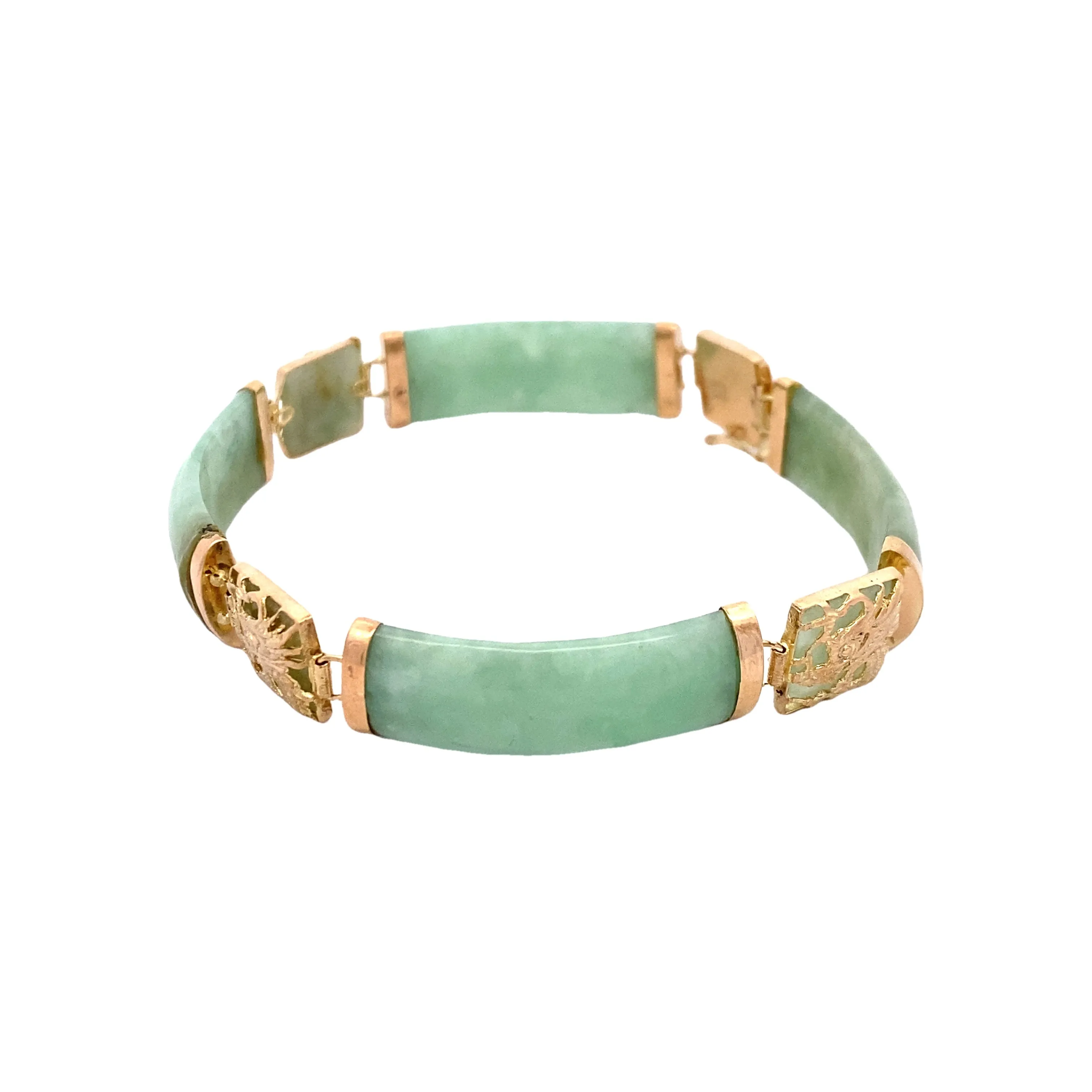 BCJ Estate Jewelry Yellow Gold Jade Bracelet