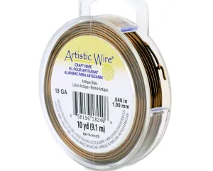 Beadalon, Artistic Wire, 18 Gauge- Antique Brass Color, 15 yd