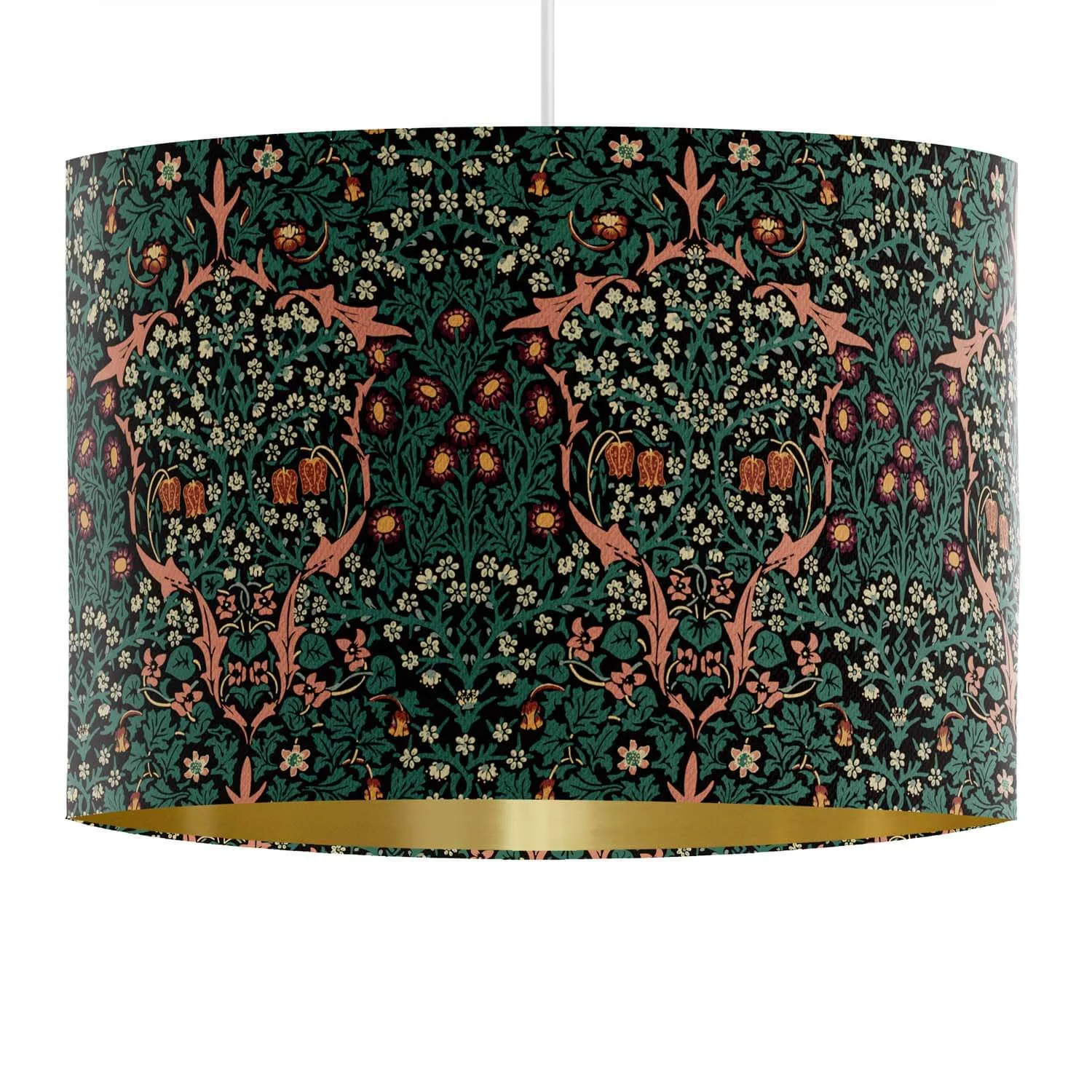 Blackthorn Green - William Morris Textile Lampshade