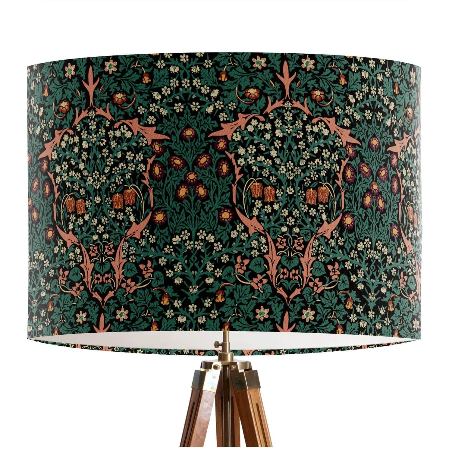 Blackthorn Green - William Morris Textile Lampshade