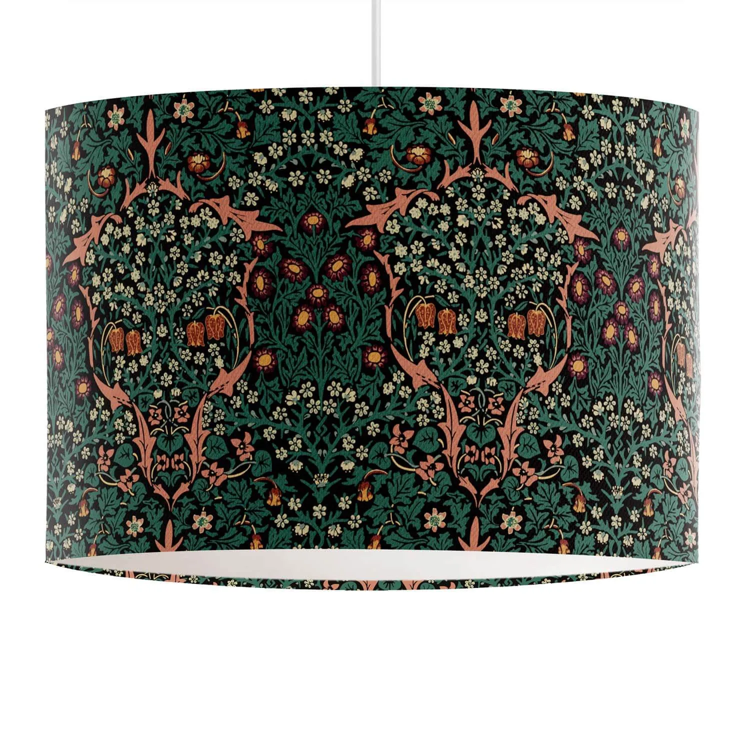 Blackthorn Green - William Morris Textile Lampshade