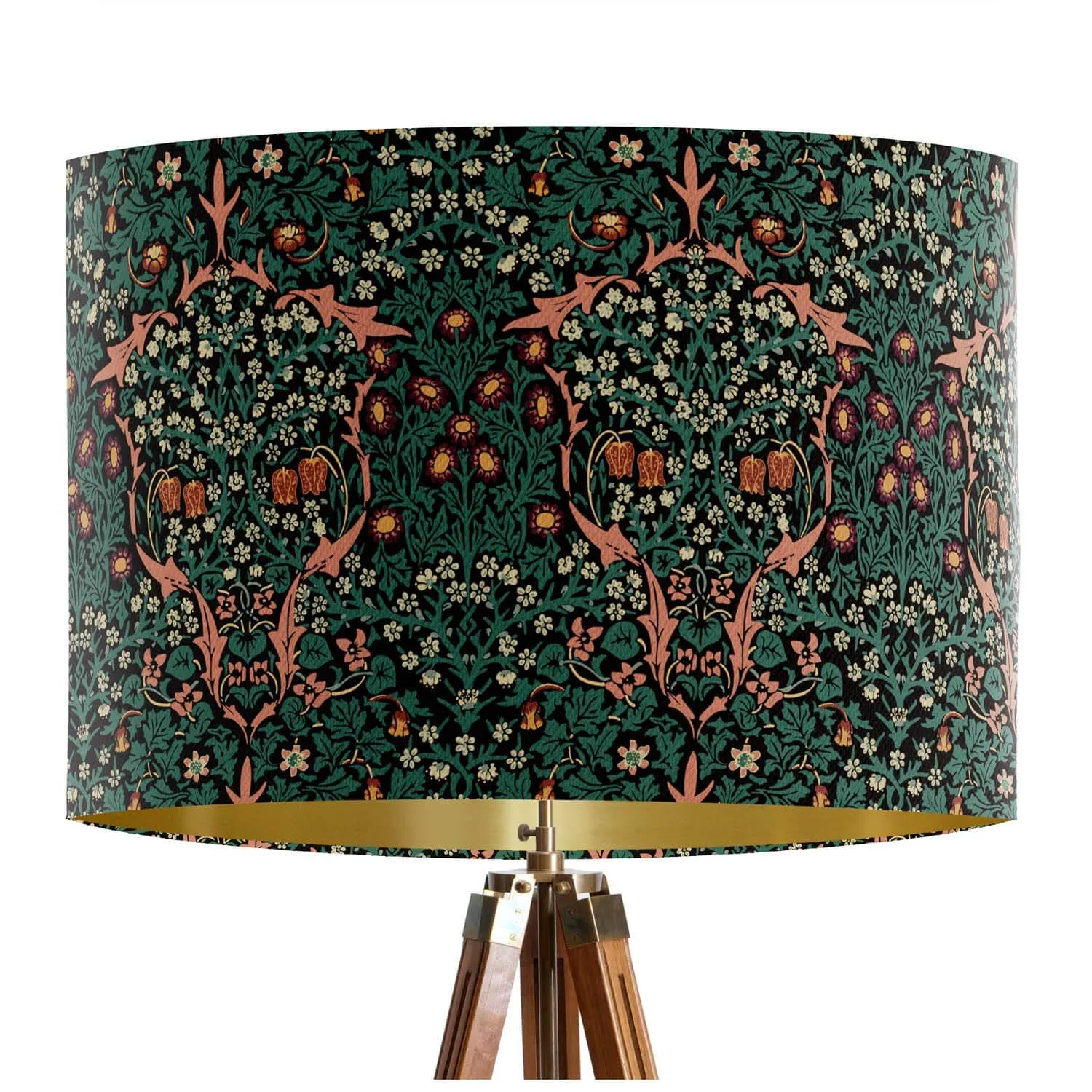 Blackthorn Green - William Morris Textile Lampshade