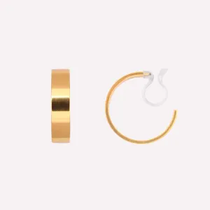 BOLD HOOP CLIP-ON EARRINGS IN GOLD