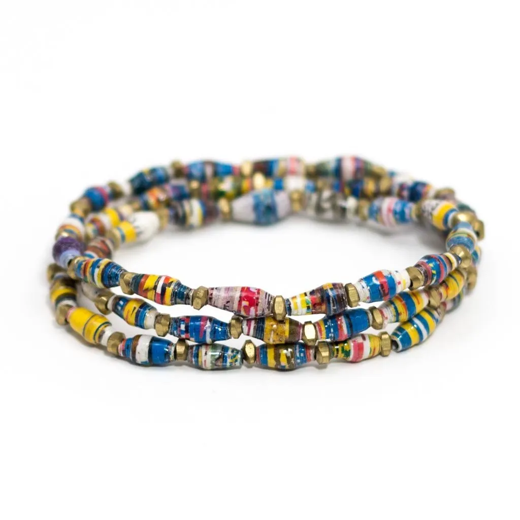 Bracelet -  Lamu Triple Wrap Multi