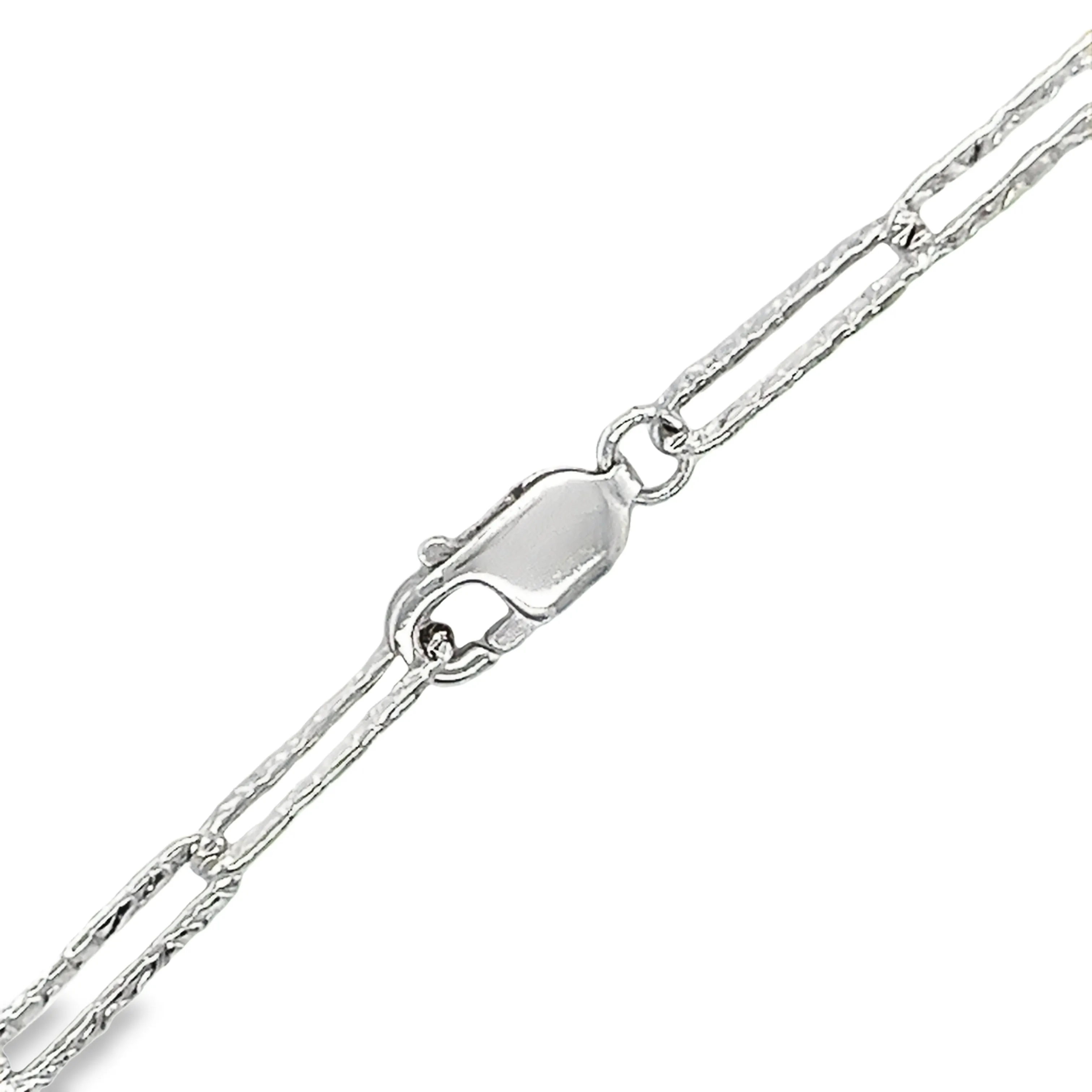 CA187 Paperclip Link Hammered Chain Necklace 3.5mm