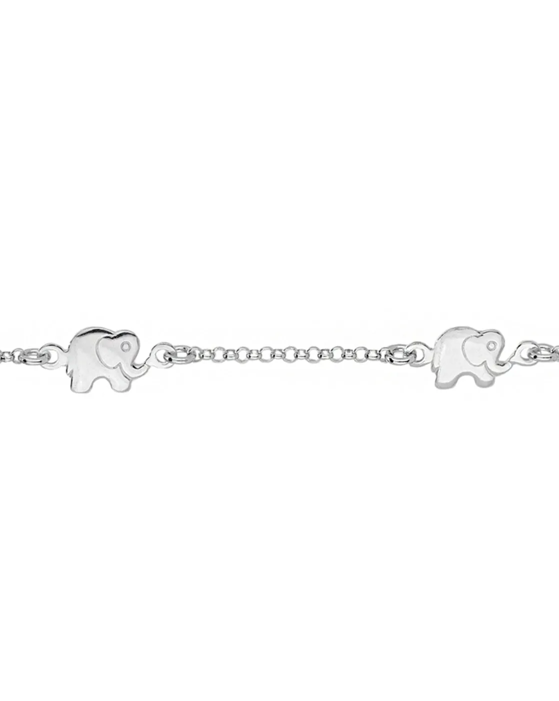 Carlton London 925 Sterling Silver Rhodium Plated Silver Toned Elephant Shape Set Of 2  Anklets For Women