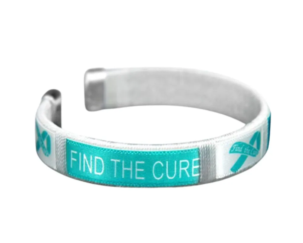 Child Size Teal Ribbon Cure Bangle Bracelets