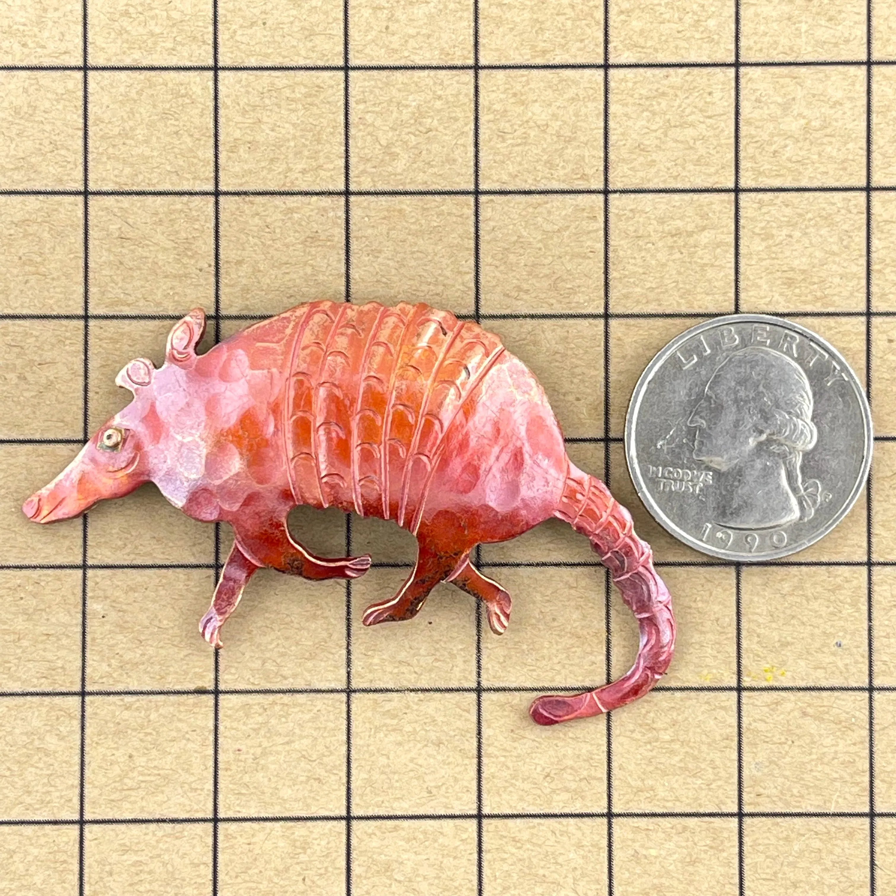 Copper Armadillo Pendant ~ "The Little Armored One"