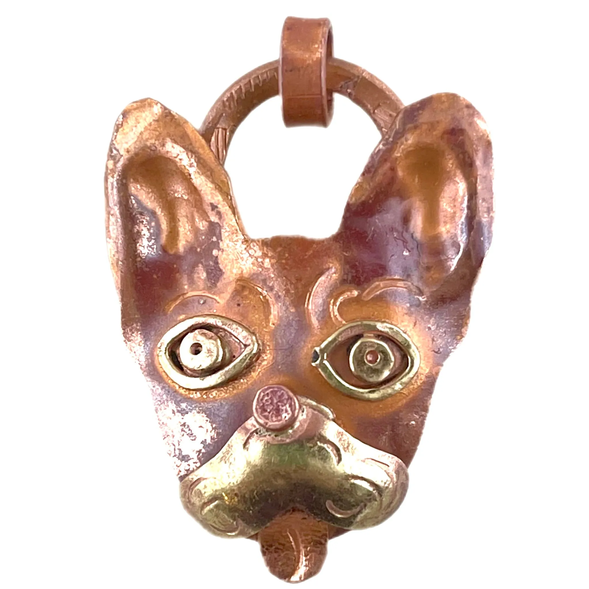 Copper Frenchie Bulldog Pendant