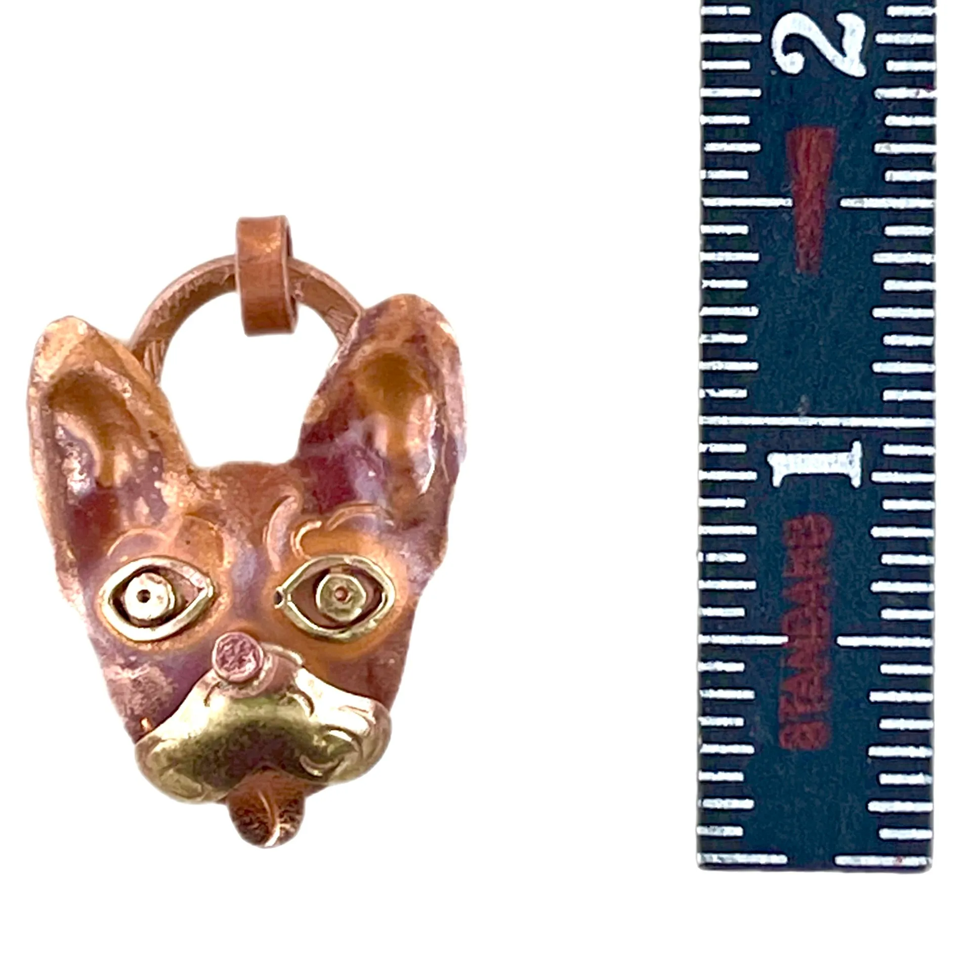 Copper Frenchie Bulldog Pendant