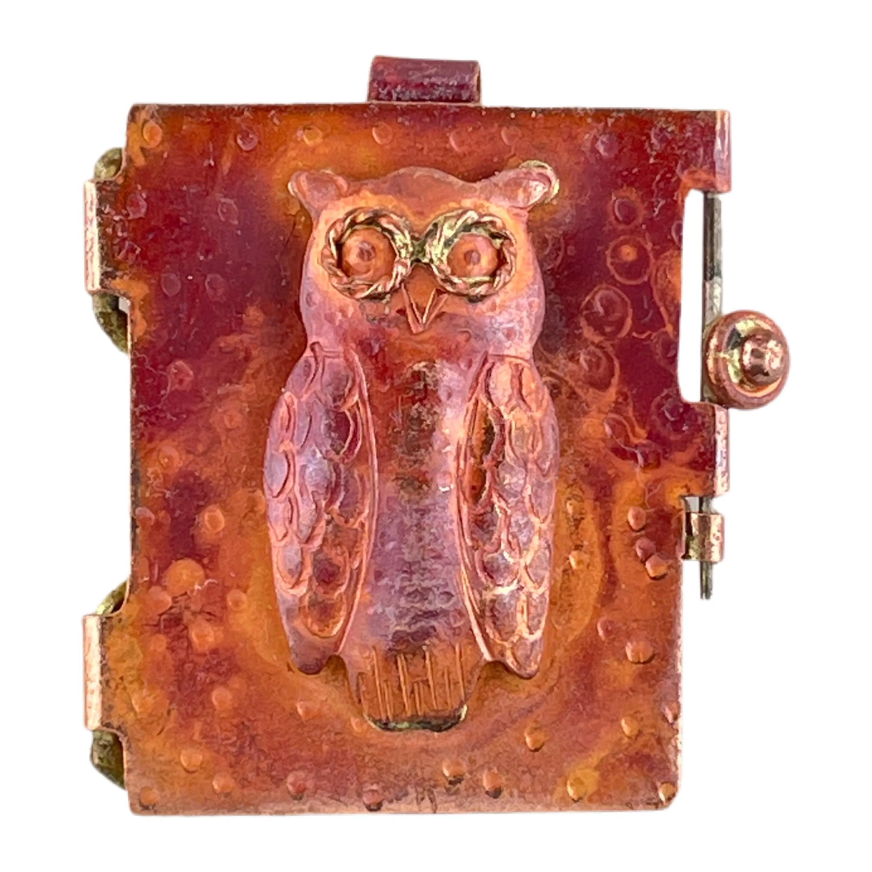 Copper Owl Locket for Necklace