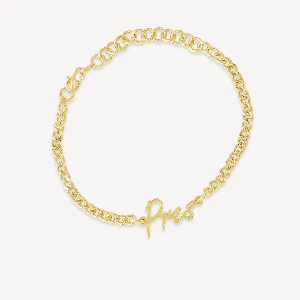 Custom Cuban Link Name Anklet