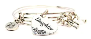 Daughter Heart Expandable Bangle Bracelet Set