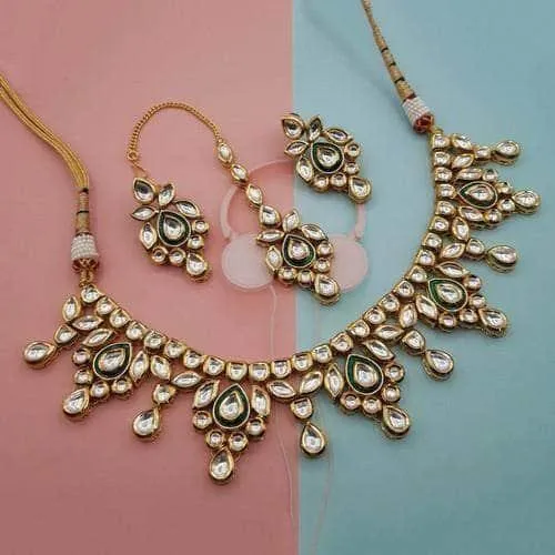 Drop Meena Simple Necklace Set