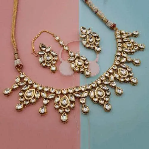 Drop Meena Simple Necklace Set