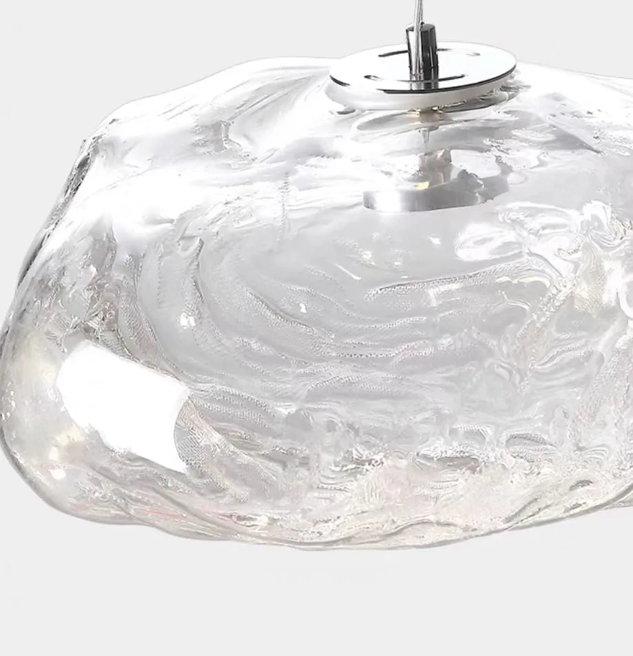 Extra Large Nordic Minimalist Glass Cloud Decorative Chandelier for Stairs/Living Room/High-ceiling Room