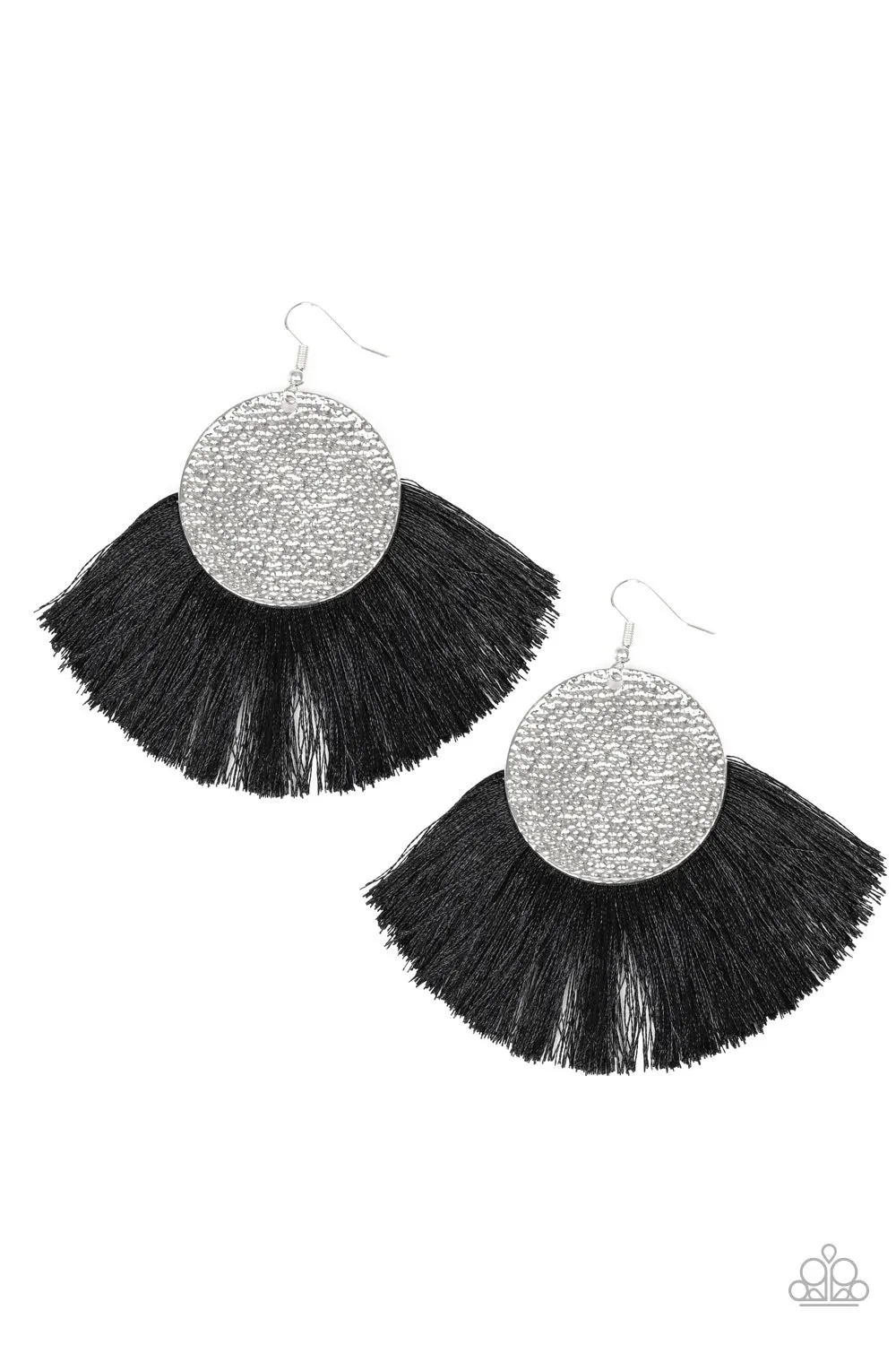 Foxtrot Fringe Black-Earrings